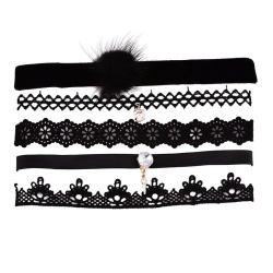 Чокеры черного цвета lan-2008 набор из 5 штук