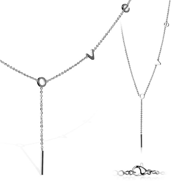 Цепочка из стали Spikes надписью Love SNP-03 lan-2744