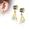 Серьги из стали треугольник с кристаллом Spikes SE4072 lan-2944