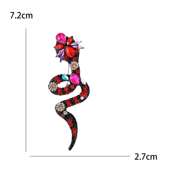 Брошь Змея микс кристалл lan-3044