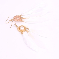 Серьги перья белые Feathers Set