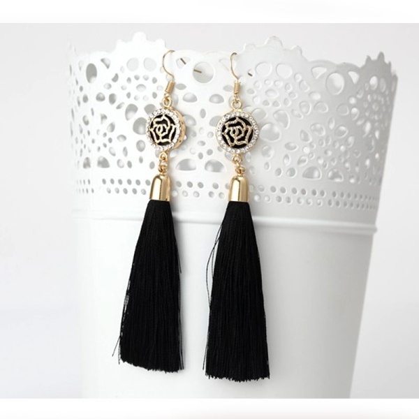 Серьги кисточки Роза