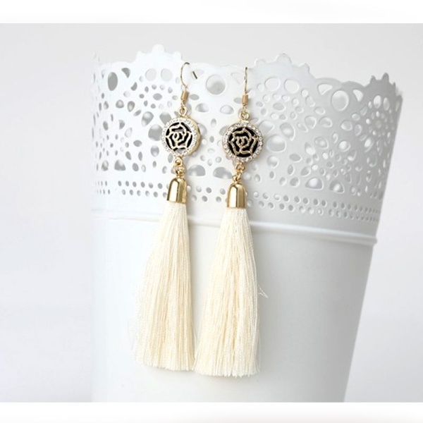 Серьги кисточки Роза