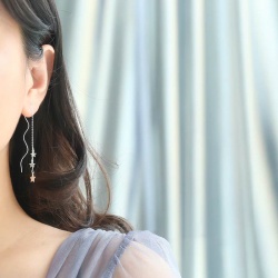 Длинные серьги цепочка Звездочки на цепочке