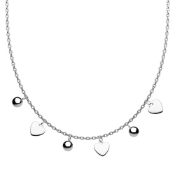 Цепочка из стали Spikes Шарики и сердечки SNP-1468 lan-2745