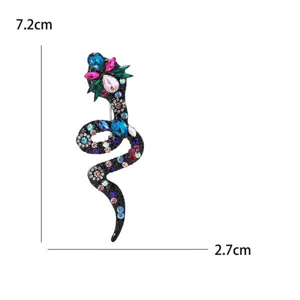 Синя брошка Змія мікс кристал lan-3044