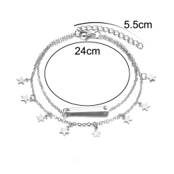 Браслет на ногу Зірочки сріблястого кольору