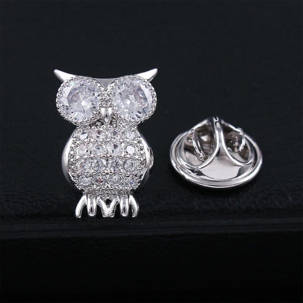 Брошь Сова кристалл