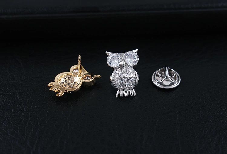 Брошь Сова кристалл