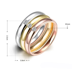 Кольцо из стали Crystal Color (набор из 3 штук)