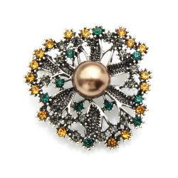 Брошка квітка абстракції з намистини.