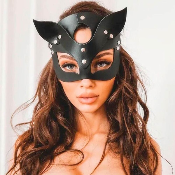 Шкіряна маска кішки lan-2847