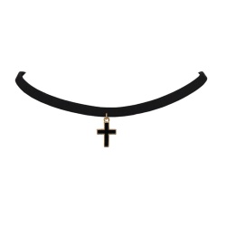 Замшевий чокер із хрестиком lan-2493