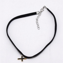 Замшевий чокер із хрестиком lan-2493