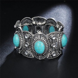 Браслет на резинке Бохо с бирюзой