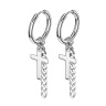 Серьги подвески из стали Spikes Крест с цепочкой lan-3088