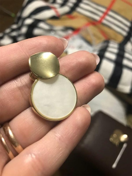 Серьги с перламутром круглые