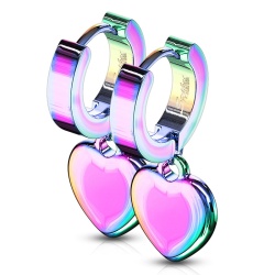 Серьги подвески из стали Spikes Сердце SE3543