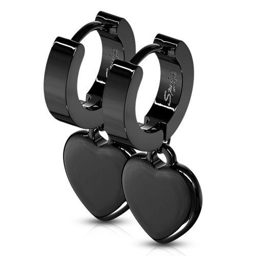 Серьги подвески из стали Spikes Сердце SE3543