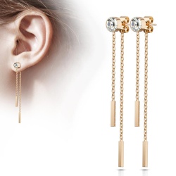 Серьги из стали с цепочкой Spikes SE3448