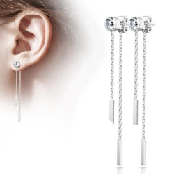 Серьги из стали с цепочкой Spikes SE3448