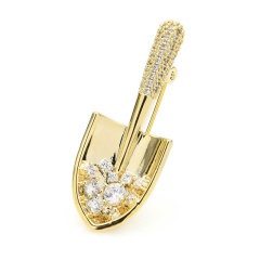 Брошь золотая лопата Удача