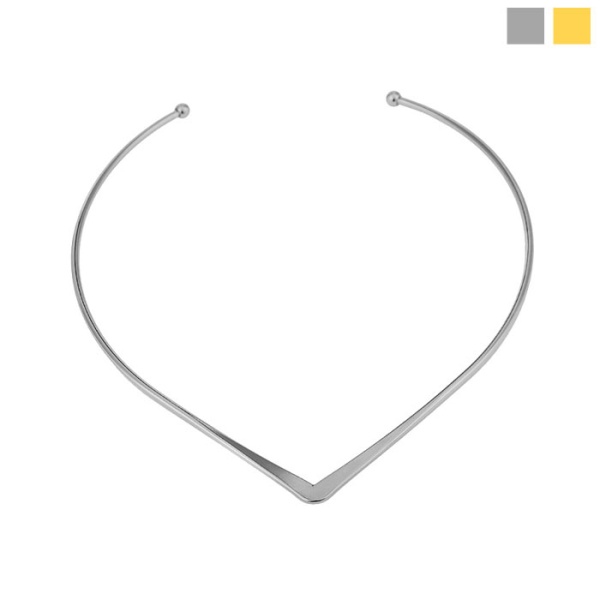 Колье V дизайн металлическое