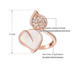 Кольцо Листочки с перламутром