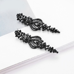 Серьги с черными камнями Даниэль