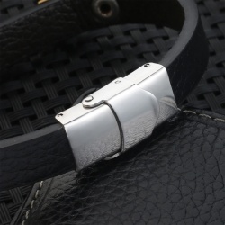 Шкіряний браслет зі сталлю lan – 2495