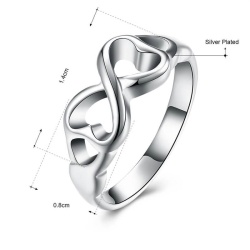 Кольцо Бесконечность Сердце посеребренное