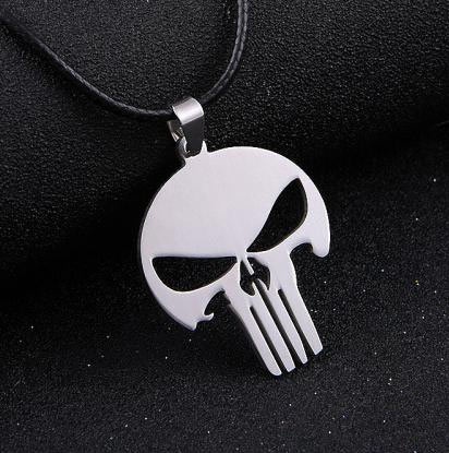 Кулон із сталі Каратель на чорному шнурку