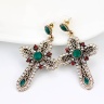 Сережки з камінням хрести vintage стиль lan-2852