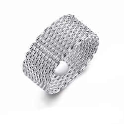 Кольцо Плетение посеребренное