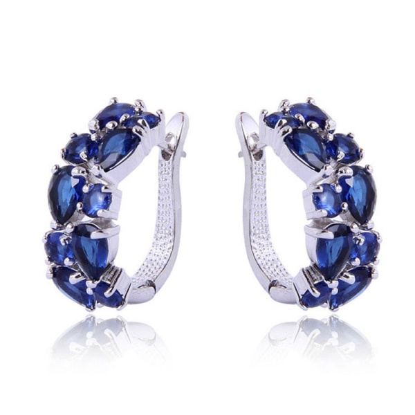 Серьги с английским замком Multicolor Zircon