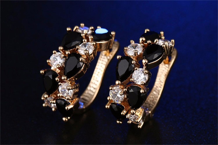 Серьги с английским замком Multicolor Zircon