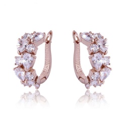 Сережки з англійським замком Multicolor Zircon