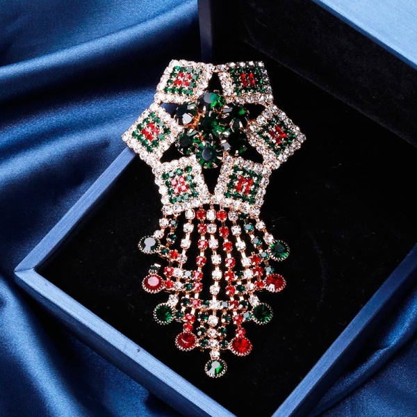 Брошь цветок орнамент водопад lan-2853