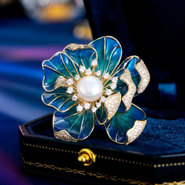 Элитная брошка сказочный цветок lan-2953