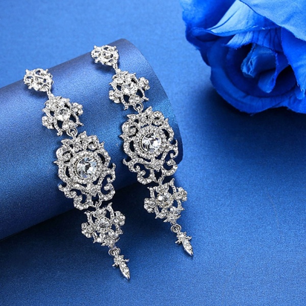 Серьги люстры Беатрис с кристаллами свароски