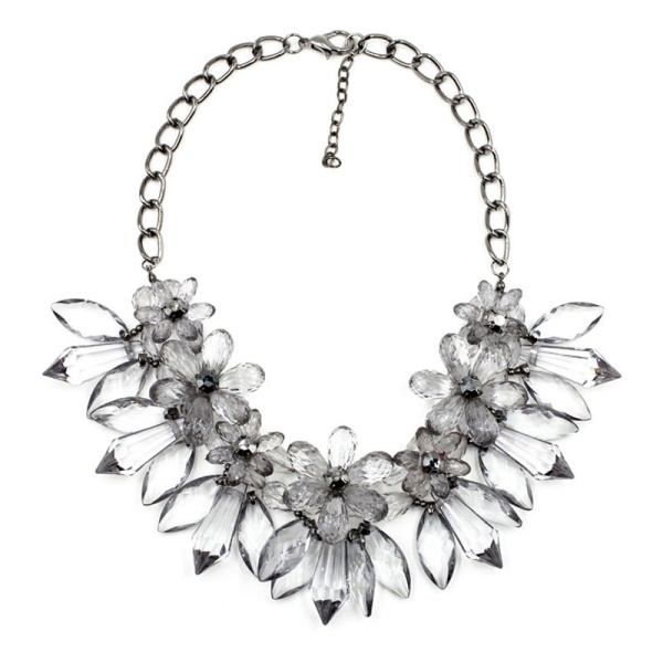 Кольє Кристальне з чорним ланцюжком