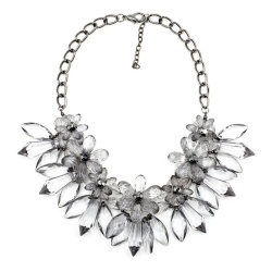 Кольє Кристальне з чорним ланцюжком