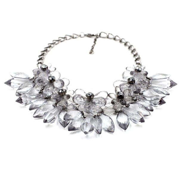 Кольє Кристальне з чорним ланцюжком