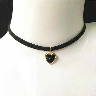 Замшевий чокер з підвіскою кулоном Серце Love