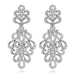 Весільні сережки Амелі з кристалами свароски