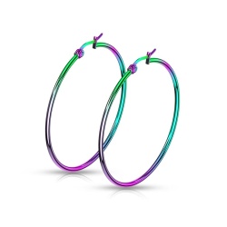 Серьги кольца из стали Spikes Хамелеон SEH01W