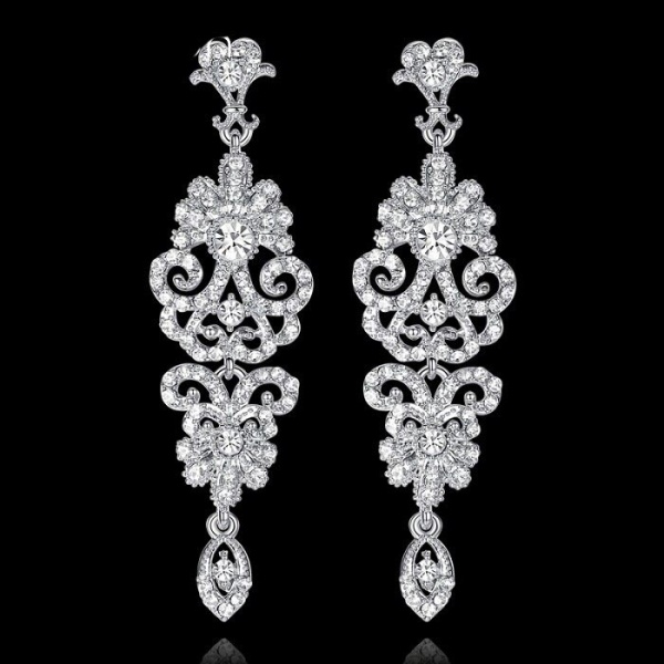 Вечірні сережки з камінням Lale