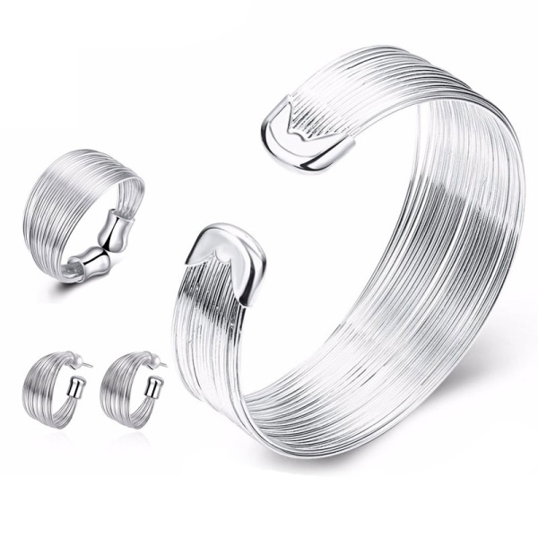 Набір прикрас Струнка посріблений: браслет