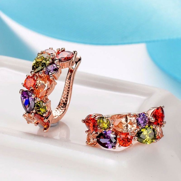 Набор украшений Multicolor Zircon: кулон, серьги, кольцо
