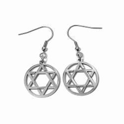 Серьги подвески Звезда Давида